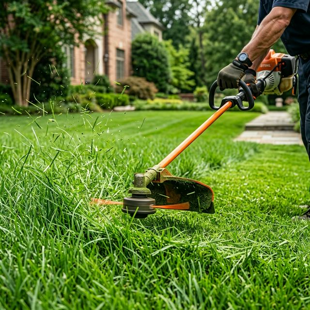 Trimming Lawn Grass